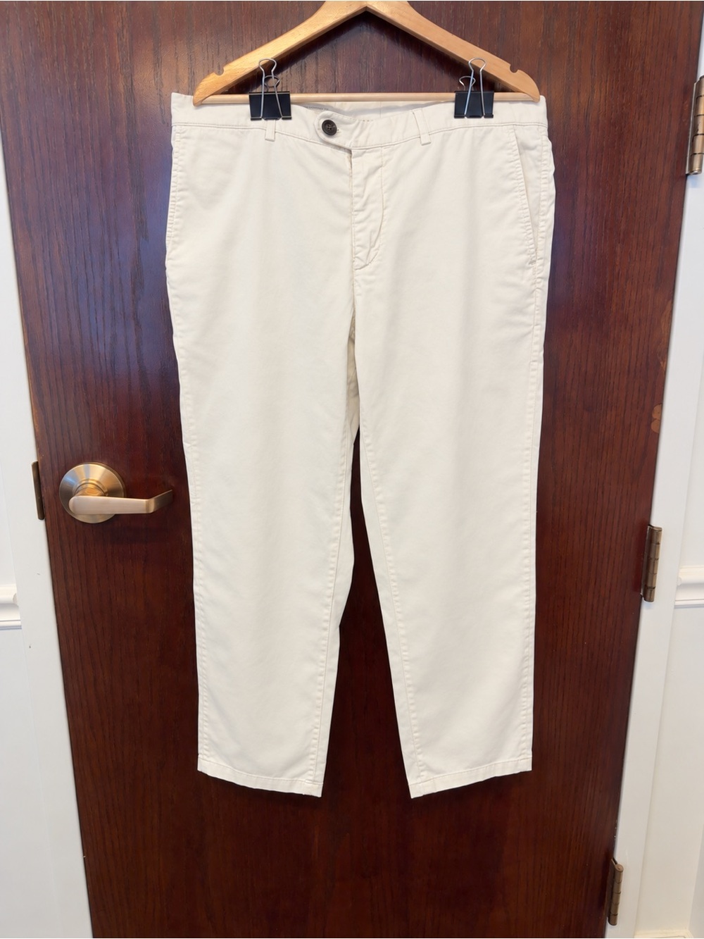 Brunello Cucinelli Cream Cotton Chinos